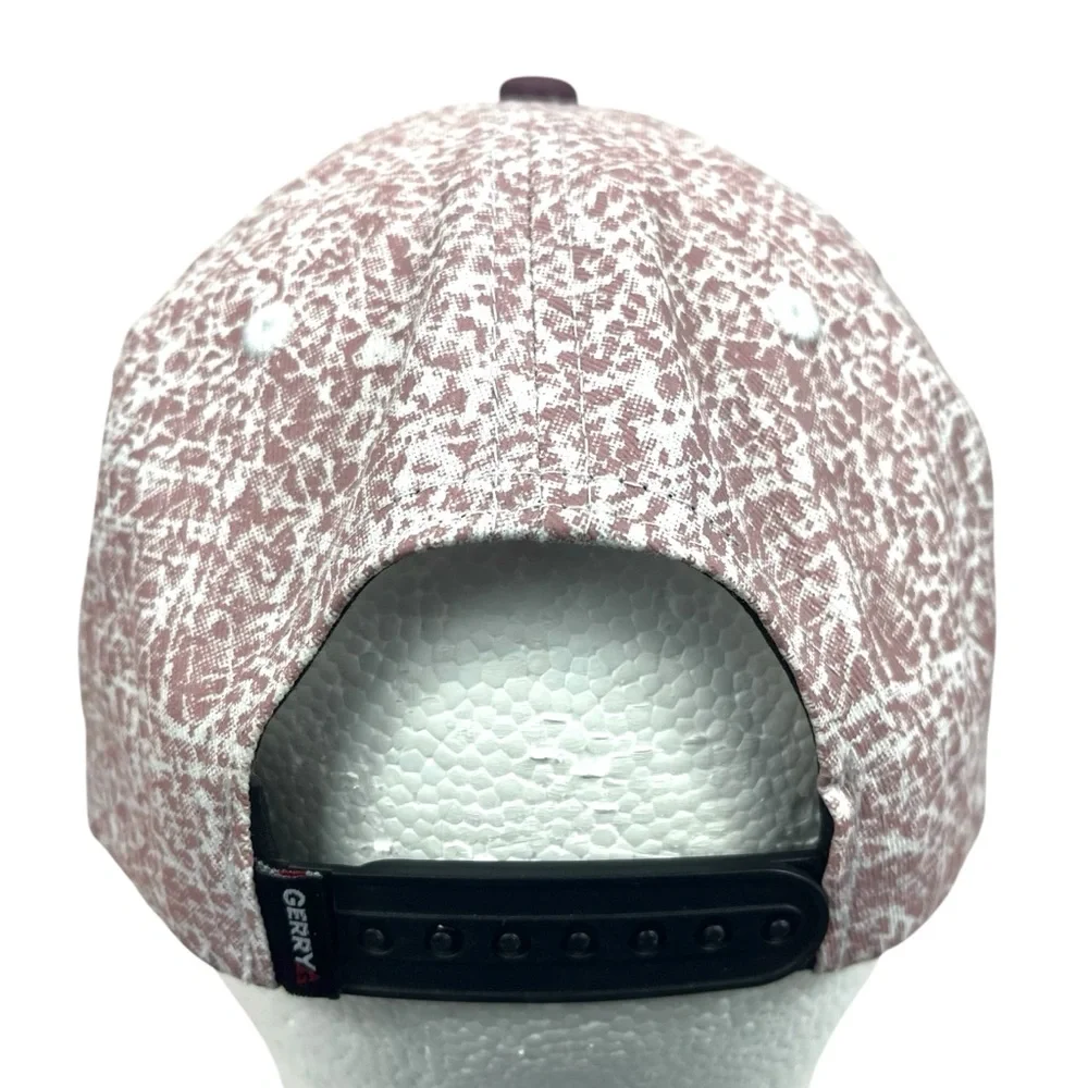 Gerry Snapback Hat OSFA Maroon Burgundy Abstract Print‎ Cotton Baseball Cap